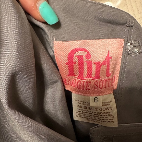 Flirt by Maggie Sottero Silver Mermaid Gown - Picture 4 of 5